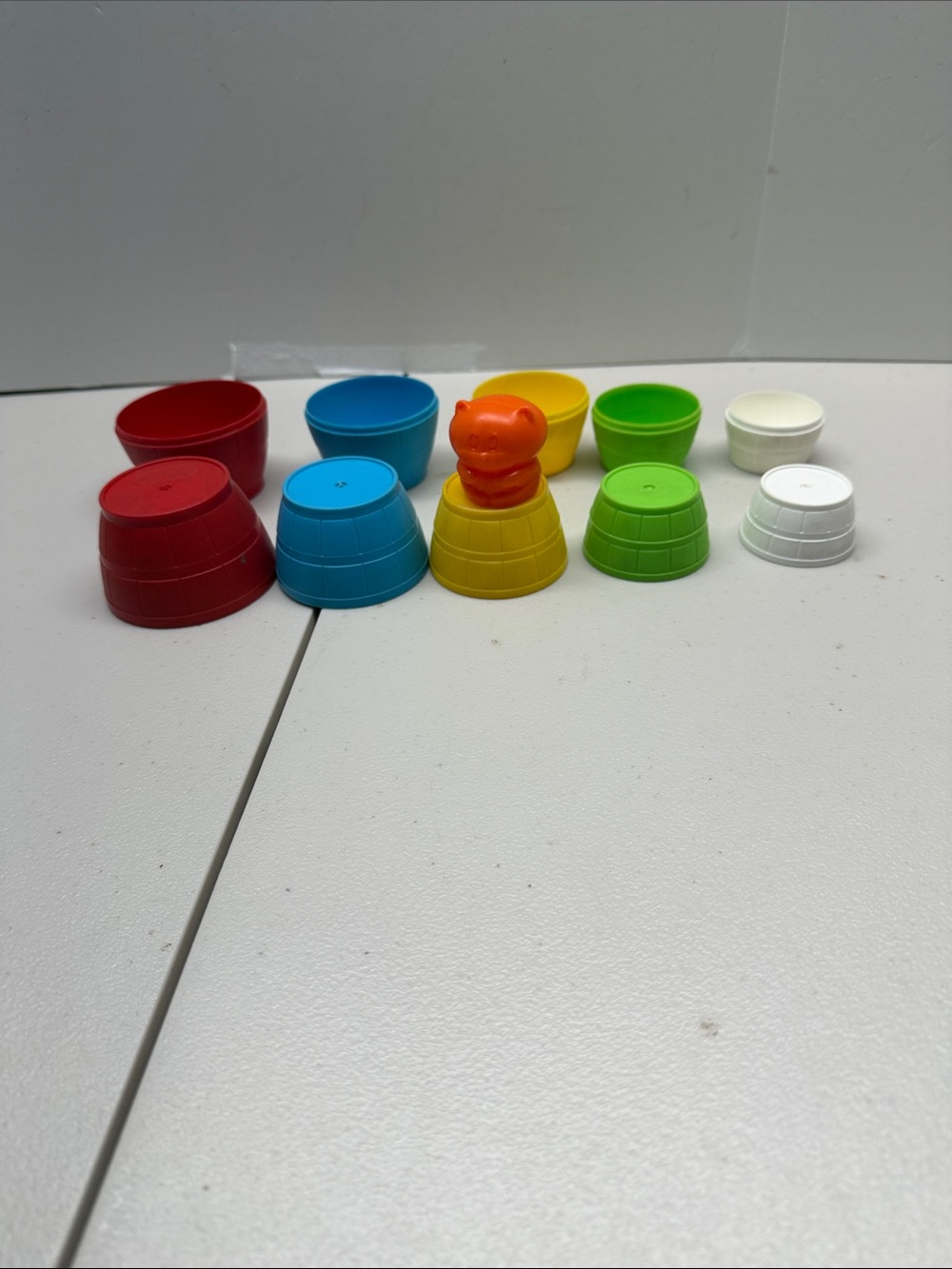 Vintage Kittie In The Kegs Child Guidance Toy Nesting Stacking Barrels USA